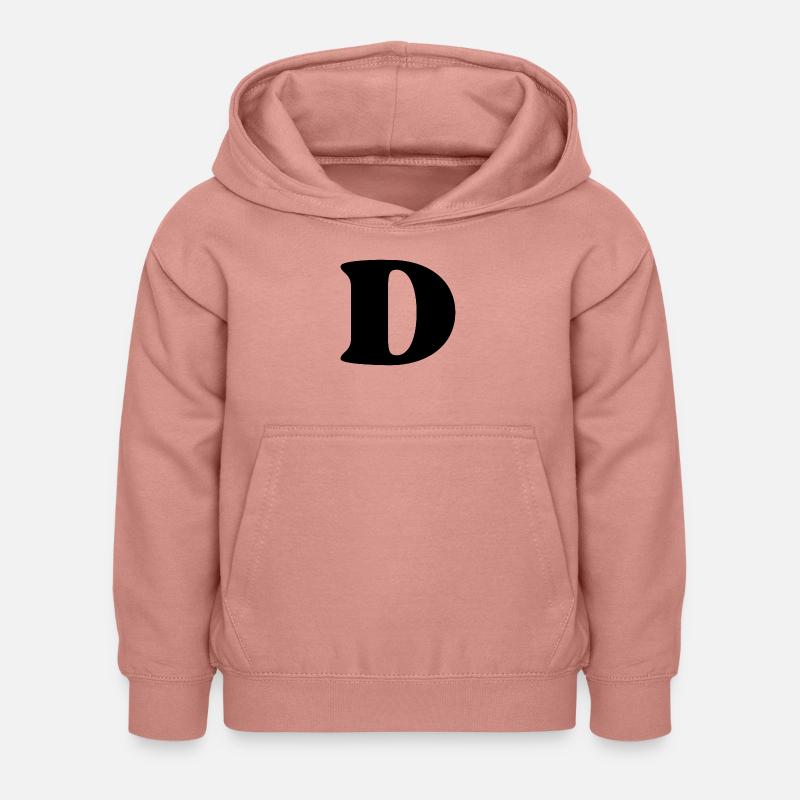 Lettre d - Sweat à capuche Enfant - rose poudré