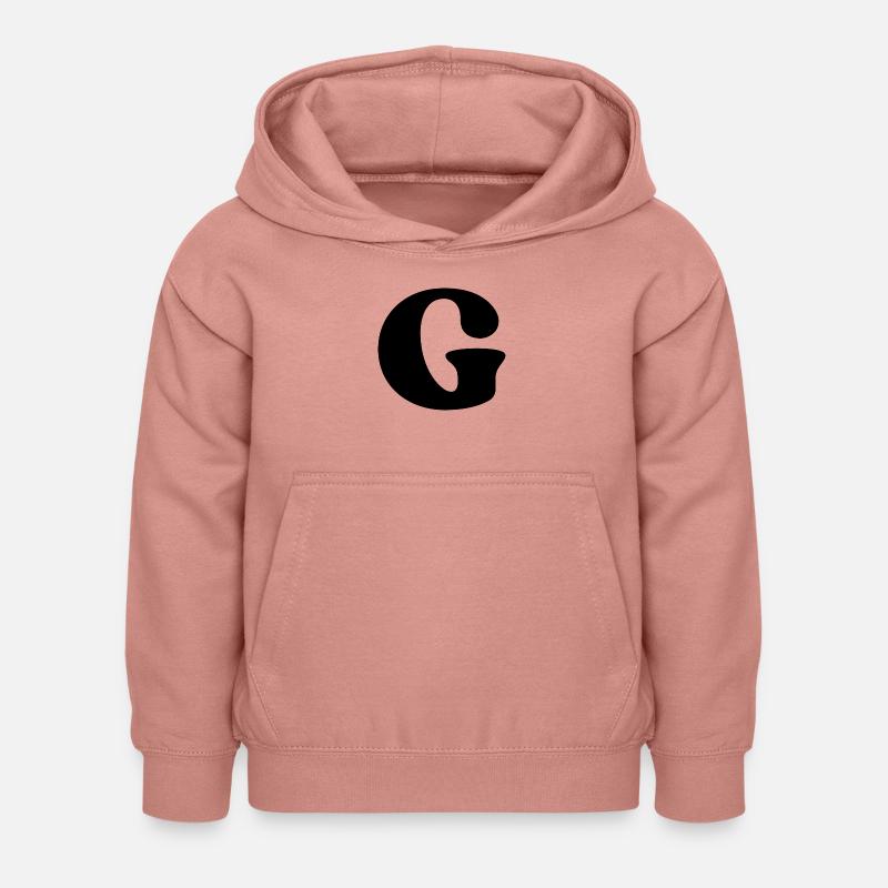 Lettre g - Sweat à capuche Enfant - rose poudré
