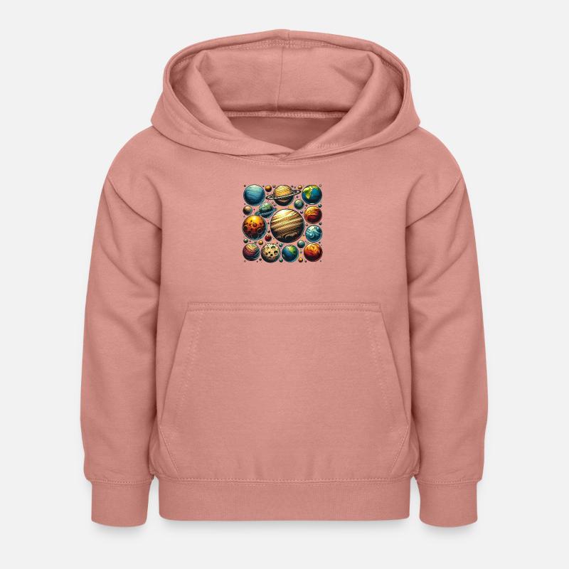 Conception de la planète - Sweat à capuche Enfant - rose poudré