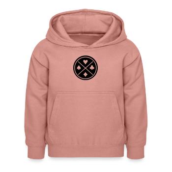 Symboles de carte - Sweat à capuche Enfant - rose poudré - Devant - AI Model Kid Female (0cm)