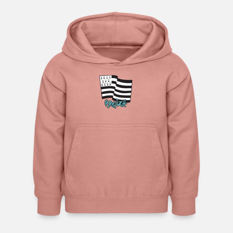 logo Turquoise - Sweat à capuche Enfant - rose poudré