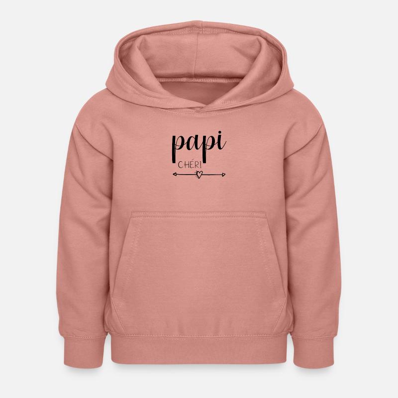 Papi chéri - Sweat à capuche Enfant - rose poudré