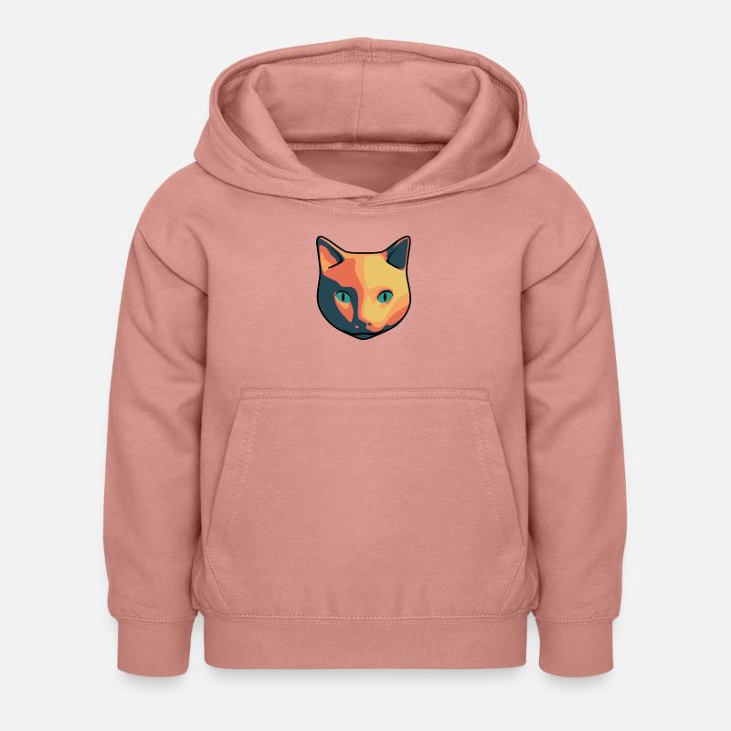 Chat - Sweat à capuche Enfant - rose poudré