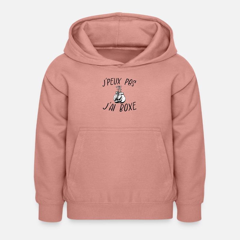 j'peux pas j'ai boxe - Sweat à capuche Enfant - rose poudré