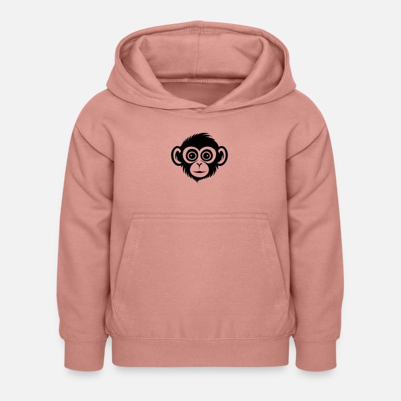 Monkey Monkey Monkey Face Jungle - Kids Hoodie - dusky rose