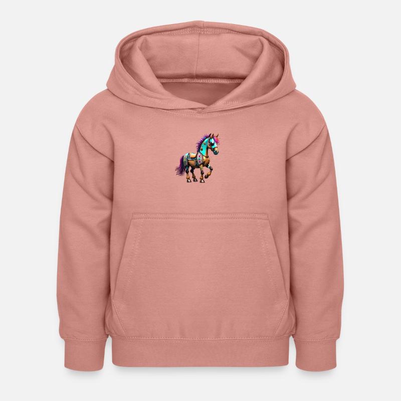 Robot Cheval - Sweat à capuche Enfant - rose poudré