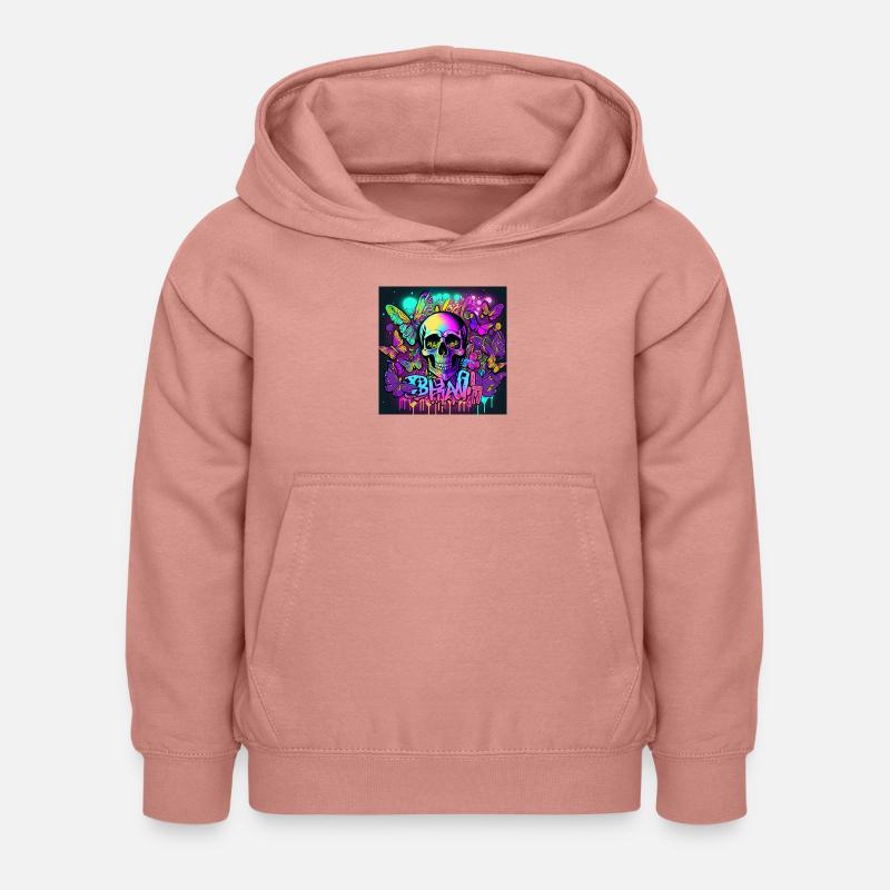 Crâne - Sweat à capuche Enfant - rose poudré