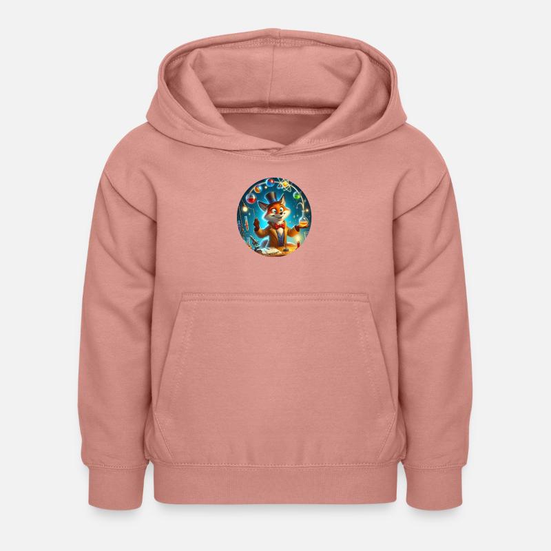 Créations FoxLab - Sweat à capuche Enfant - rose poudré
