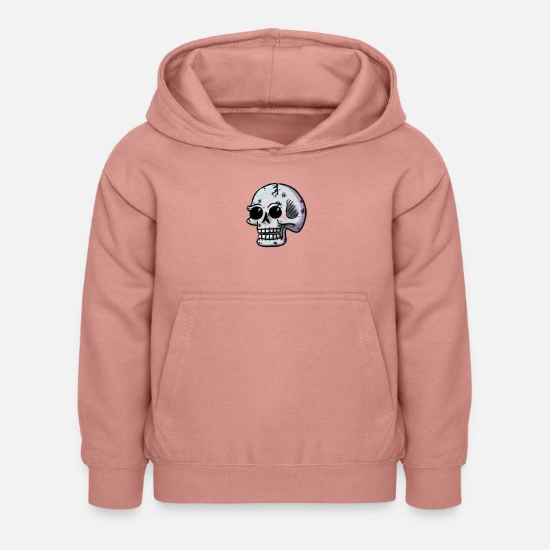 crâne - Sweat à capuche Enfant - rose poudré