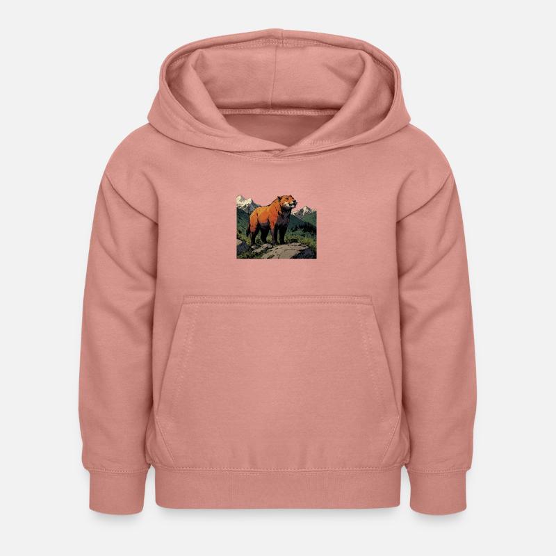 Style de bande dessinée Tiger - Sweat à capuche Enfant - rose poudré