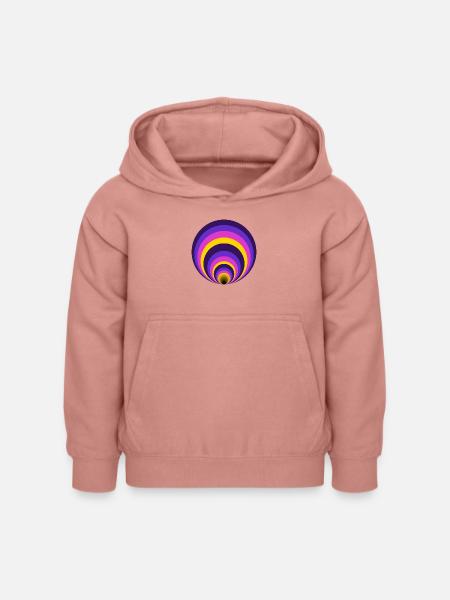 Farbige Kreise - Kinder Hoodie - Altrosa