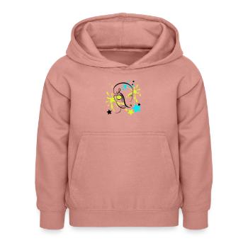 Das Gesicht mit Flecken und Sternen herum - Kinder Hoodie - Altrosa - Vorne - AI Model Kid Female (0cm)