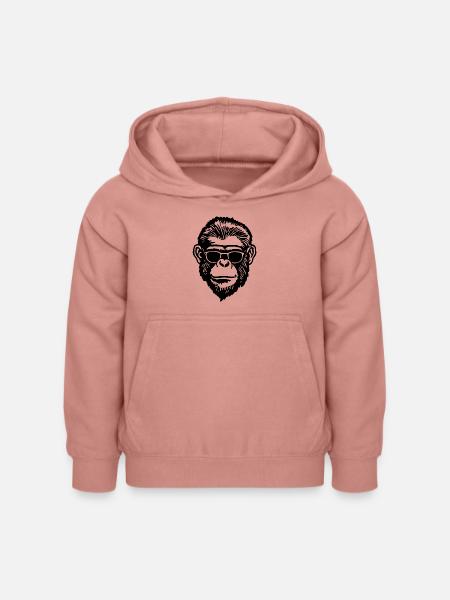 Affe Affen Affengesicht - Kinder Hoodie - Altrosa