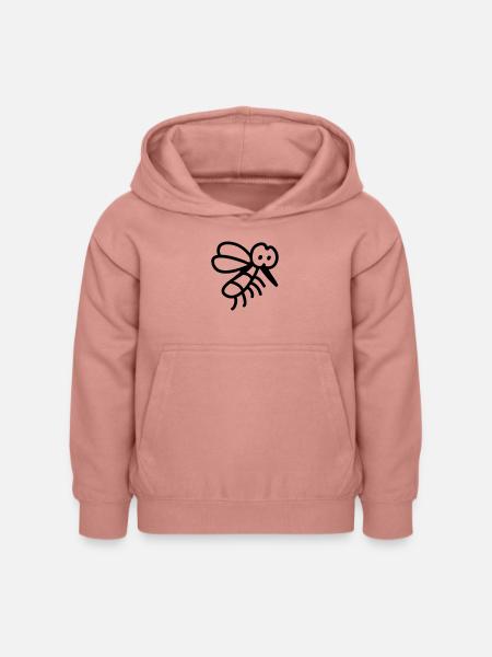 Mücke - Insekt - Line - Kinder Hoodie - Altrosa