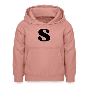 Lettre s - Sweat à capuche Enfant - rose poudré - Devant - AI Model Kid Female (0cm)