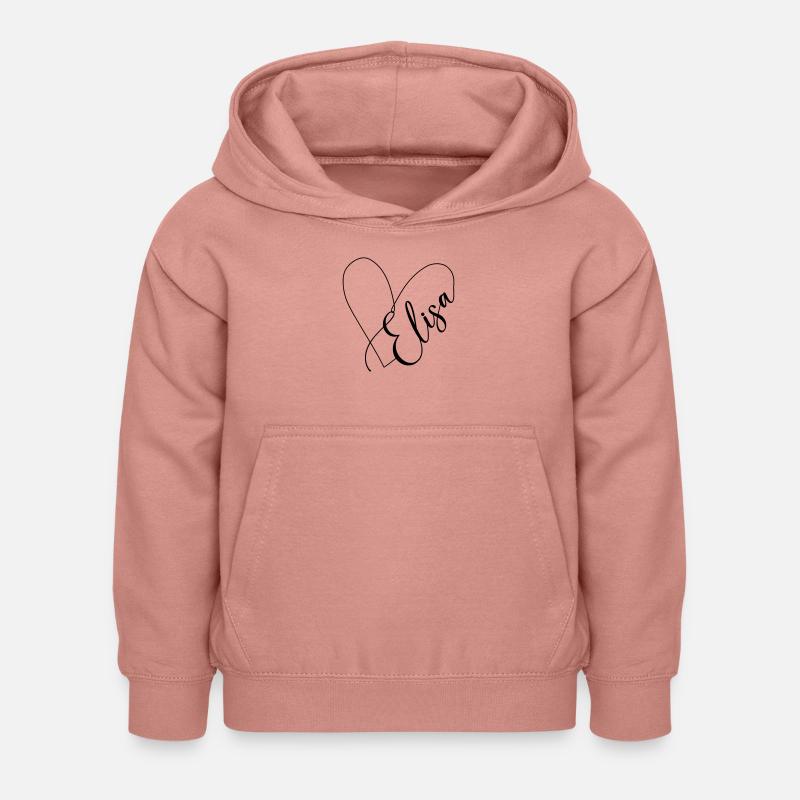 Elisa Nome Linea Cuore - Felpa con cappuccio per bambini - rosa antico