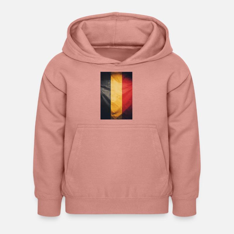 Drapeau « Belgique » - Sweat à capuche Enfant - rose poudré