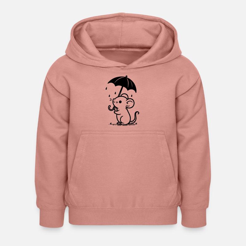 Souris - Sweat à capuche Enfant - rose poudré