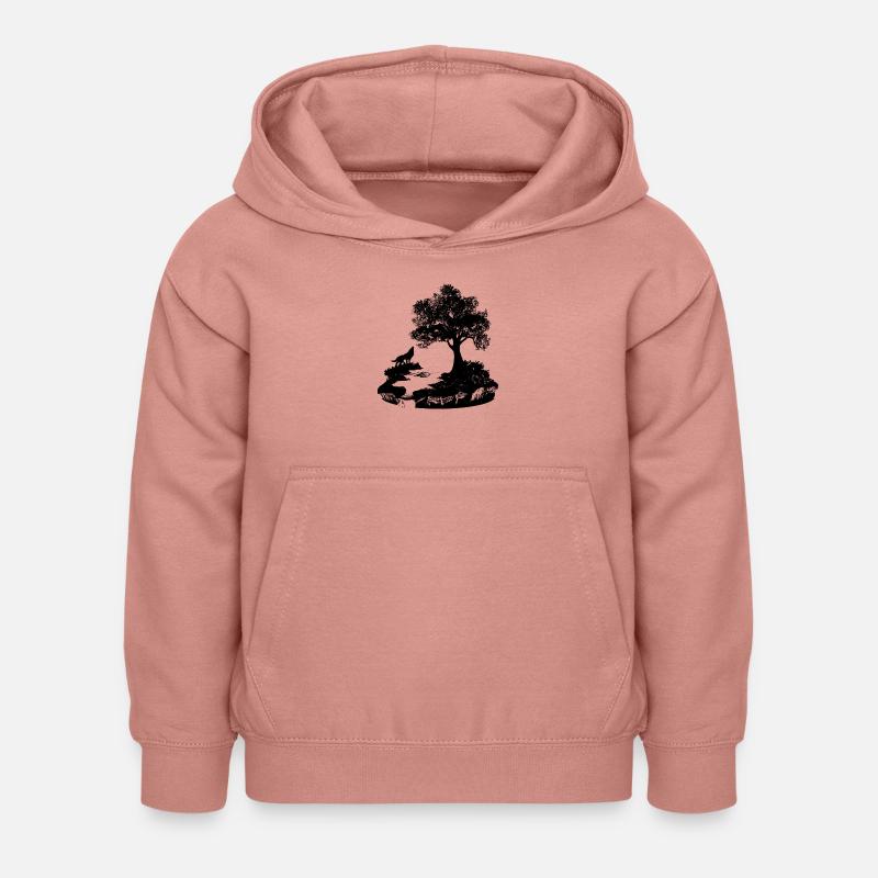 Loup - Sweat à capuche Enfant - rose poudré