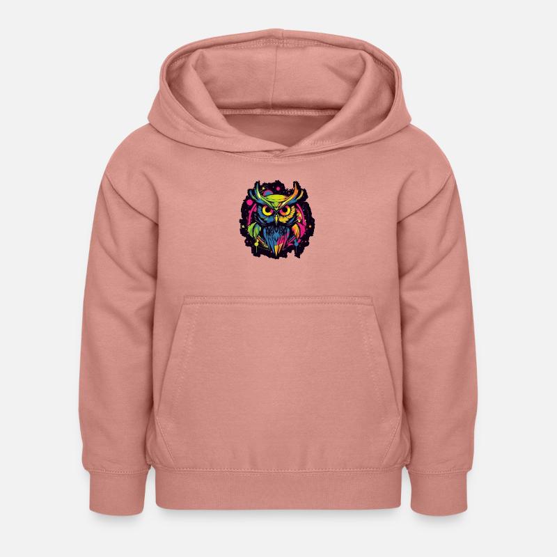Eule - Kinder Hoodie - Altrosa