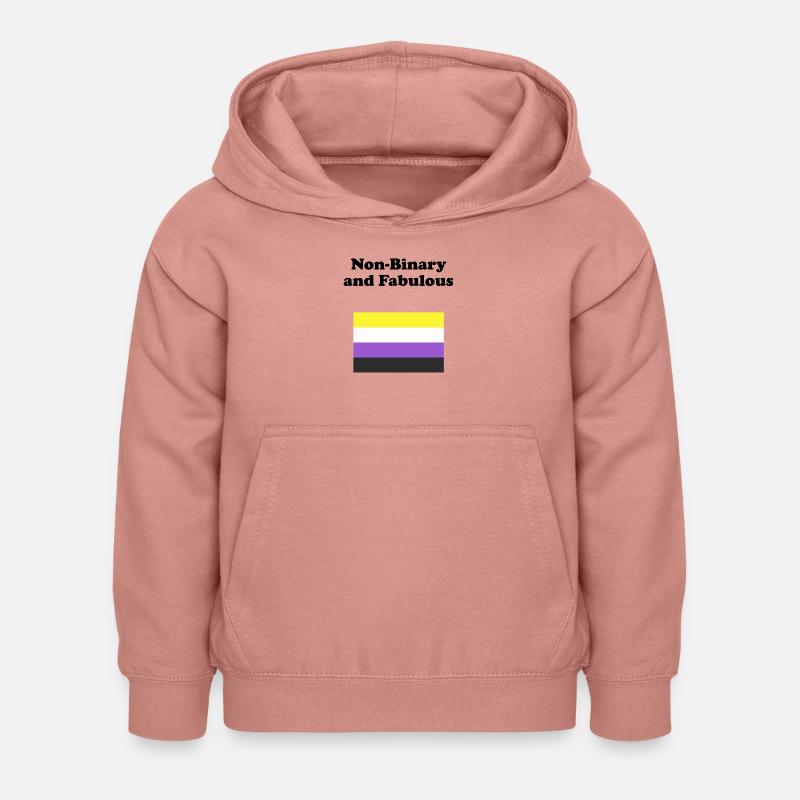 Non binaire et fabuleux - Sweat à capuche Enfant - rose poudré