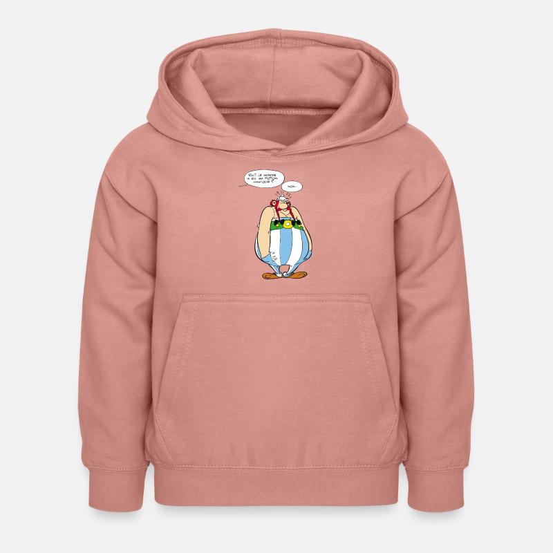 Asterix & Obelix - Obelix boudeur - Sweat à capuche Enfant - rose poudré