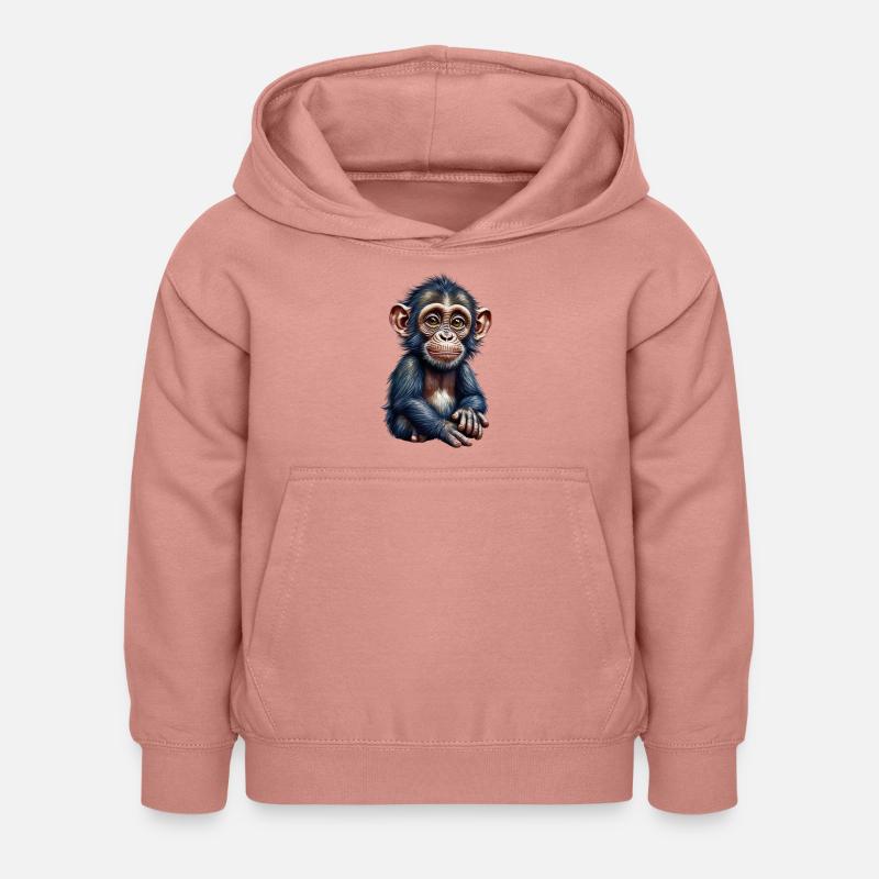 Monkey monkey - Kids Hoodie - dusky rose