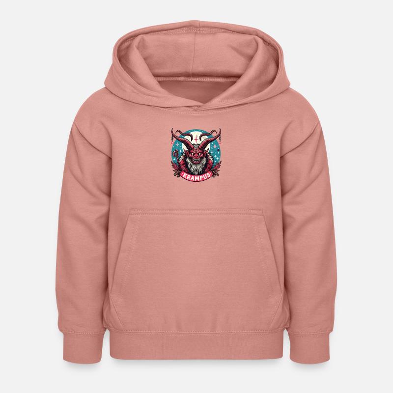 Kerst Krampus Embleem - Luvtröja barn - gammalrosa