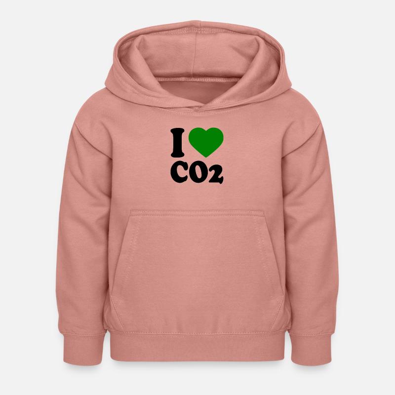 I love co2 - Sweat à capuche Enfant - rose poudré