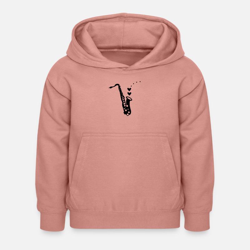 Saxo-- - Sweat à capuche Enfant - rose poudré