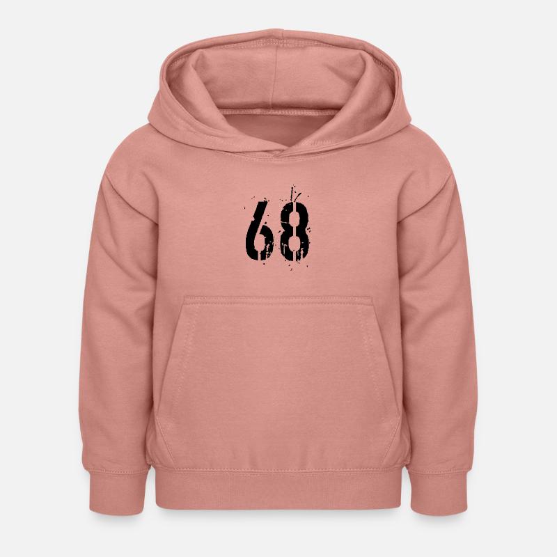 Nombre 68 - Sweat à capuche Enfant - rose poudré