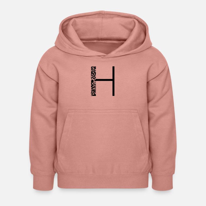 Buchstabe H - Kinder Hoodie - Altrosa