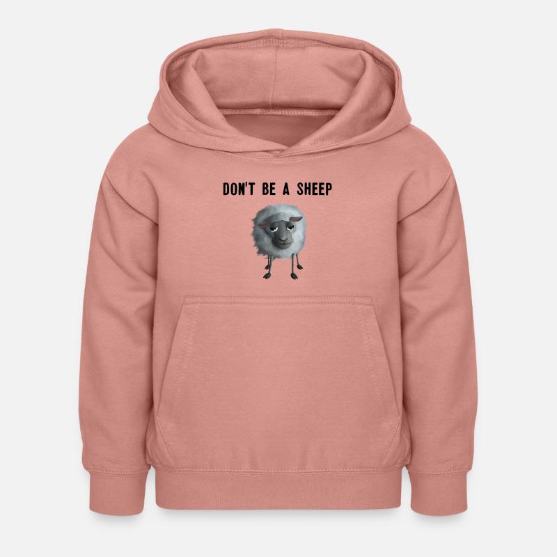 Brebis douce - Don’t be a Sheep - Sweat à capuche Enfant - rose poudré