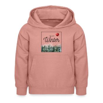 Bonjour Winter Hallo Winter - Sweat à capuche Enfant - rose poudré - Devant - AI Model Kid Female (0cm)