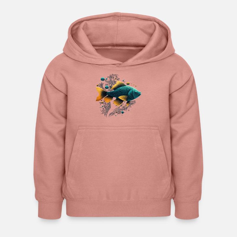 Poisson de compagnie - Sweat à capuche Enfant - rose poudré