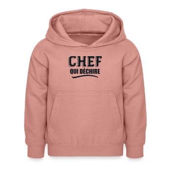 Chef Qui Déchire - Sweat à capuche Enfant - rose poudré - Devant - AI Model Kid Female (0cm)
