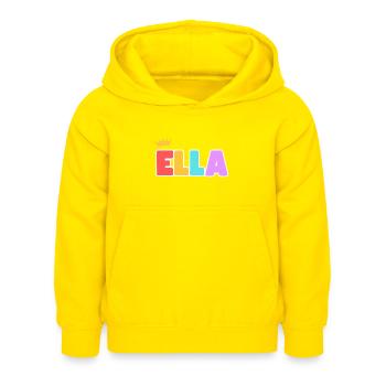 Ella! Personalisierbar - Kinder Hoodie - Gelb - Vorne - AI Model Kid Female (0cm)