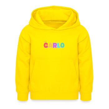 Carlo! Customizable - Kids Hoodie - yellow - Front - AI Model Kid Female (0cm)