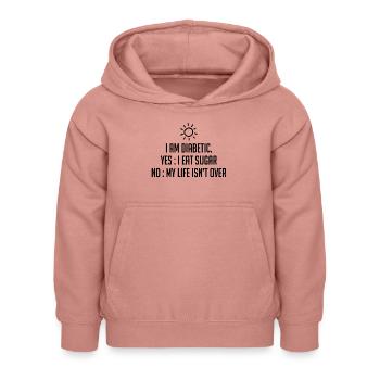 i am diabetic - Sweat à capuche Enfant - rose poudré - Devant - AI Model Kid Female (0cm)