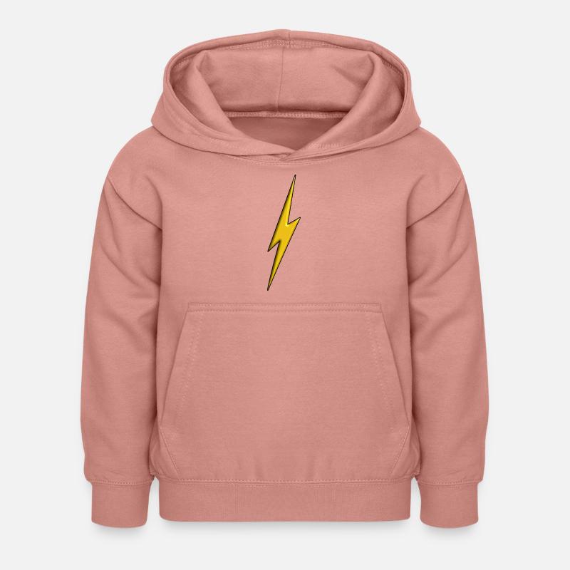 Eclair Jaune 3d - Sweat à capuche Enfant - rose poudré