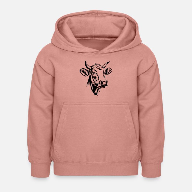 Vache Vaches - Sweat à capuche Enfant - rose poudré