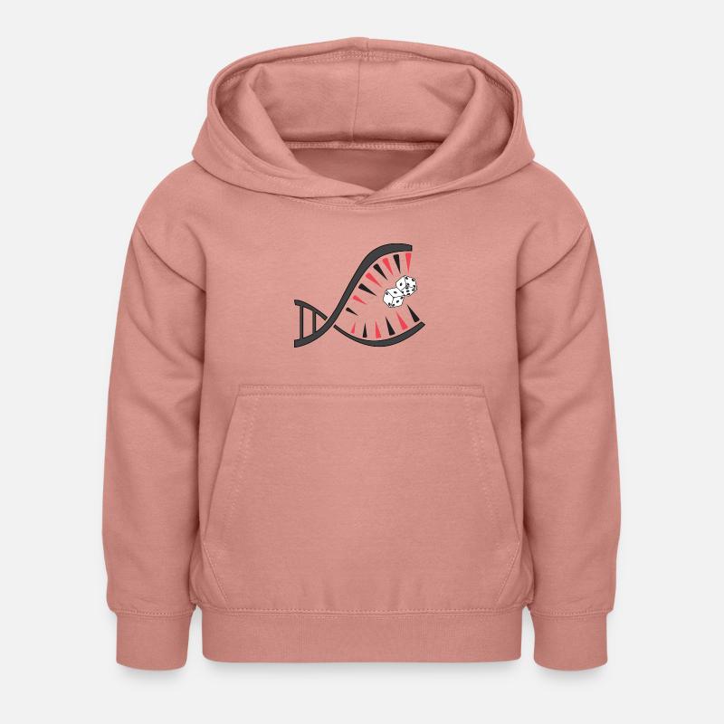 Backgammon DNA Piranha – Einzigartiges - Kinder Hoodie - Altrosa