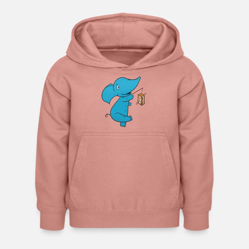 Lanterne éléphant - Sweat à capuche Enfant - rose poudré