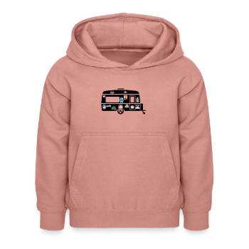 Caravan with stickers - Kids Hoodie - dusky rose - Front - AI Model Kid Female (0cm)
