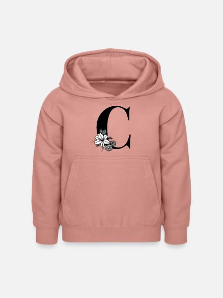 Buchstabe C - Kinder Hoodie - Altrosa