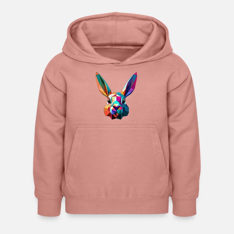 lowpolyhase - Kinder Hoodie - Altrosa