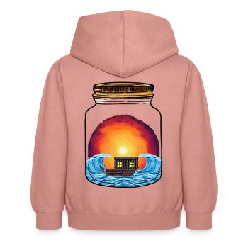 Bateau Bateaux Navires - Sweat à capuche Enfant - rose poudré - Dos - AI Model Kid Female (0cm)