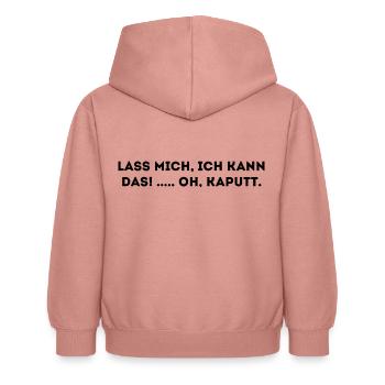 Lustiger Spruch - Kinder Hoodie - Altrosa - Hinten - AI Model Kid Female (0cm)