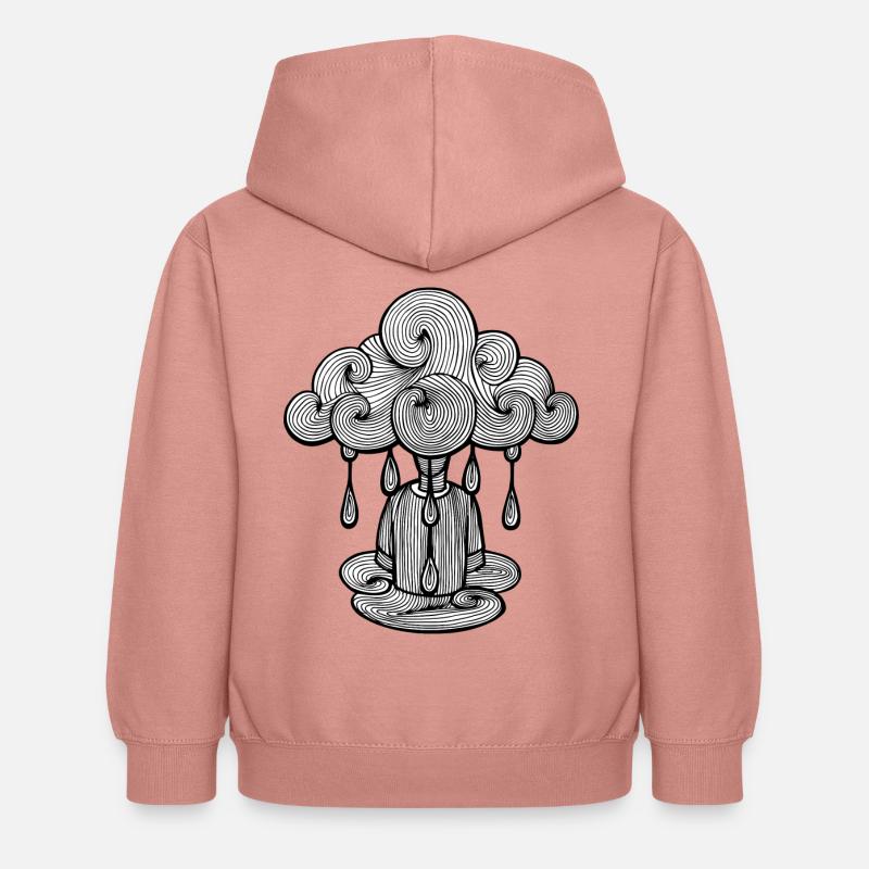 nuage lundi pluie, le lundi c'est nul... - Sweat à capuche Enfant - rose poudré