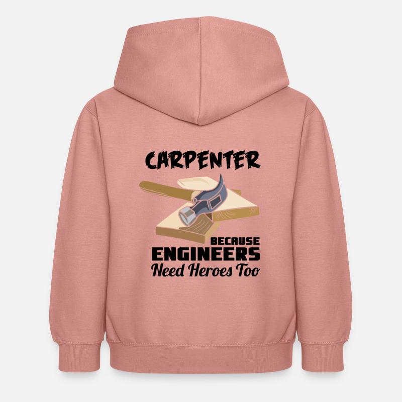 Artisans charpentiers - Sweat à capuche Enfant - rose poudré